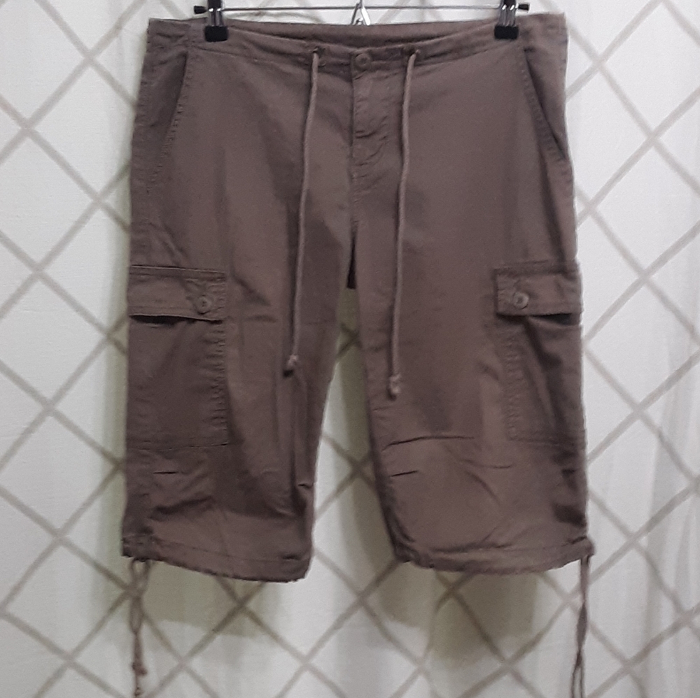 Prana Breathe Kai Cargo Bermuda Drawstring Shorts Knickers Size 8
